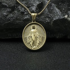201 Stainless Steel Pendant Necklaces&nbsp;NJEW-C034-35G
