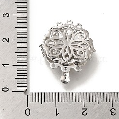 Brass Micro Pave Clear Cubic Zirconia Box Clasps with Resin&nbsp;KK-H480-08P