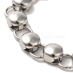 Non-Tarnish 304 Stainless Steel Flat Round Link Chain Bracelet&nbsp;BJEW-Q776-02C-01