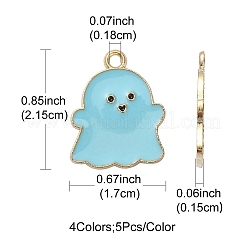20Pcs 4 Colors Alloy Enamel Pendants&nbsp;ENAM-YW0002-68