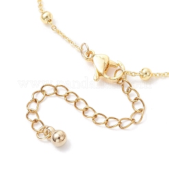 Brass & Glass Beaded Flower Link Chains Anklets&nbsp;AJEW-AN00730