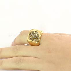 The Seven-Pointed Star Pattern 304 Stainless Steel Finger Rings&nbsp;FS-WGB7142-20