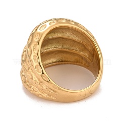 Ion Plating(IP) 304 Stainless Steel Textured Chunky Finger Ring for Men Women&nbsp;RJEW-B040-08G