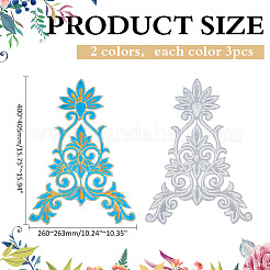 6Pcs 2 Colors Flower Computerized Embroidery Iron on/Sew on Patches&nbsp;PATC-ME0001-05