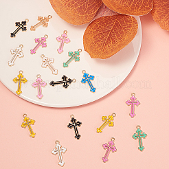 120Pcs 8 Colors Alloy Enamel Pendants&nbsp;ENAM-CJ0001-84