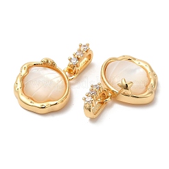 Brass Micro Pave Cubic Zirconia Pendants&nbsp;KK-B074-01G