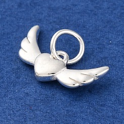 925 Sterling Silver Wing Heart Charms&nbsp;STER-A032-06S