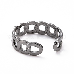 Curb Chain Shape & Wire Wrap Cuff Rings Set&nbsp;RJEW-D116-05B