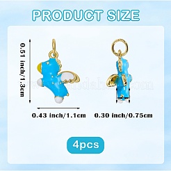 4Pcs Rack Plating Brass Enamel Pendants&nbsp;KK-SZ0007-48A
