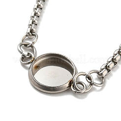 Non-Tarnish 304 Stainless Steel Round Cabochon Setting Bracelets&nbsp;DIY-Z026-01A