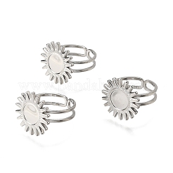Tarnish Resistant Stainless Steel Cuff Ring Findings&nbsp;X-PW-WG67428-05