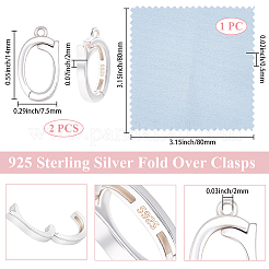 2Pcs Sterling Silver Fold Over Clasps&nbsp;STER-BBC0009-29A