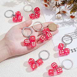 8Pcs Dice Resin Keychains&nbsp;KEYC-ME0001-03A