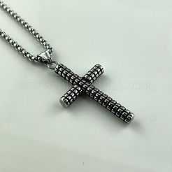 304 Stainless Steel Classic Cross Pendant Necklaces for Men&nbsp;HH4351