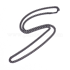 Men's 304 Stainless Steel Cuban Link Chain Necklaces&nbsp;X-NJEW-G340-07B