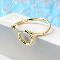Brass Micro Pave Clear Cubic Zirconia Cuff Rings&nbsp;RJEW-F103-05-G