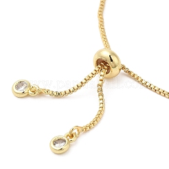 Brass Cubic Zirconia Slider Necklaces&nbsp;NJEW-A010-01G