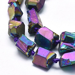Electroplated Natural Quartz Crystal Beads Strands&nbsp;G-O164-10E