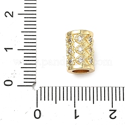Brass Micro Pave Cubic Zirconia European Beads&nbsp;ZIRC-I356-41G