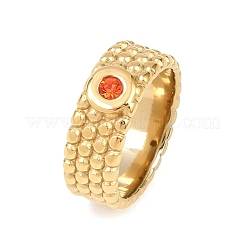 304 Stainless Steel Cubic Zirconia Finger Rings&nbsp;RJEW-F203-03G-02