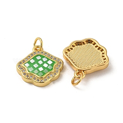 Shell Shape Brass Micro Pave Cubic Zirconia Pendants&nbsp;KK-K356-12G