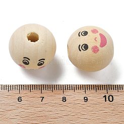 Printed Schima Wood European Beads&nbsp;WOOD-G023-14D