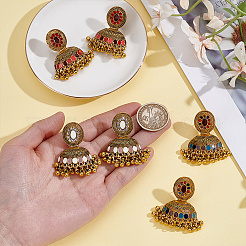 3 Pairs 3 Colors Bell Alloy Chandelier Earrings&nbsp;EJEW-AN0004-95