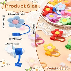 16Pcs 8 Colors PVC Dustproof Straw Caps&nbsp;AJEW-CJ0001-28