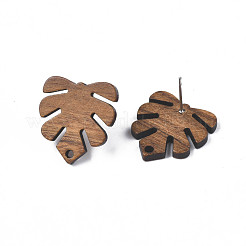Tropical Theme Walnut Wood Stud Earring Findings&nbsp;MAK-N033-001