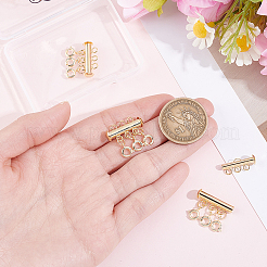 3Pcs 3 Holes Brass Slide Lock Clasps&nbsp;KK-BBC0027-60B