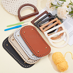 4Pcs 4 Colors PU Leather Oval Bottom&nbsp;FIND-CL0001-79B