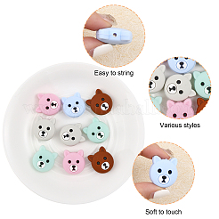 10Pcs 5 Colors Silicone Beads&nbsp;SIL-CA0001-91