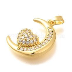 Brass Micro Pave Cubic Zirconia Pendants&nbsp;ZIRC-D275-04G
