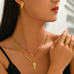 Women's Stainless Steel Earrings & Necklaces & Rings Sets&nbsp;TF8772
