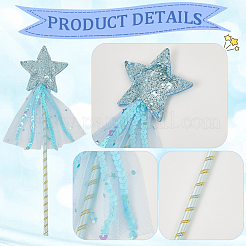 3Pcs 3 Colors Polyester Sequin Star Fairy Wand&nbsp;DIY-CP0011-94B