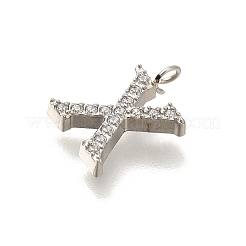 304 Stainless Steel Micro Pave Cubic Zirconia Pendants&nbsp;STAS-H228-06P-X