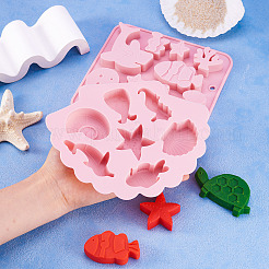 2Pcs 2 Styles Sea Animal Food Grade Silicone Molds&nbsp;SIL-TA0002-16