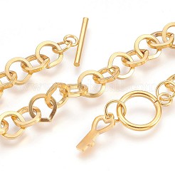 Ion Plating(IP) 304 Stainless Steel Cable Chain Bracelets&nbsp;BJEW-P237-08G
