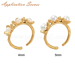 304 Stainless Steel Flower Open Cuff Ring Findings&nbsp;STAS-K263-04G