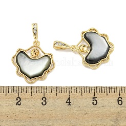 Natural Black Lip Shell Pendants&nbsp;KK-S386-17G-02
