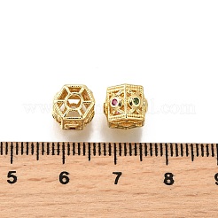 Brass Micro Pave Cubic Zirconia Beads&nbsp;KK-C106-22G