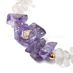 Natural Quartz Crystal & Electroplated Natural Quartz Chip Beads Stretch Bracelets for Women&nbsp;BJEW-JB12279