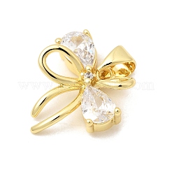 Brass Micro Pave Clear Cubic Zirconia Pendants&nbsp;KK-A296-36G