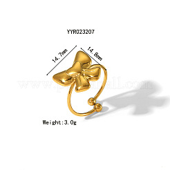Elegant 304 Stainless Steel Bowknot Cuff Rings for Women&nbsp;TS4529-2