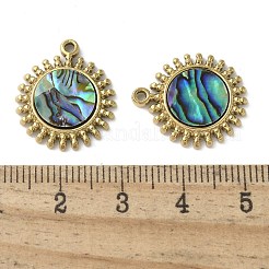 304 Stainless Steel Natural Paua Shell/White Shell Pendants Ion Plating(IP)&nbsp;STAS-U037-02G-02