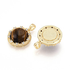 Natural Tiger Eye Pendants&nbsp;KK-N258-11G