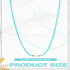 1Pc Rice Natural Pearl & Glass Seed Beaded Necklaces for Women&nbsp;NJEW-LP0007-01D