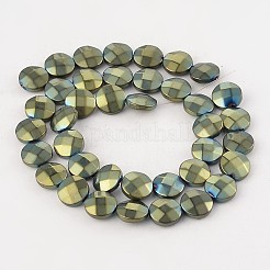 Electroplate Non-magnetic Synthetic Hematite Flat Round Bead Strands&nbsp;G-L368-05C