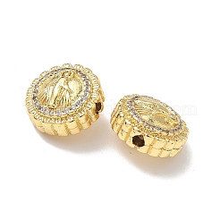 Brass Micro Pave Cubic Zirconia Beads&nbsp;KK-Q068-44G