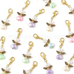 32Pcs Angel Imitation Pearl Acrylic with Alloy Pendant Decorations&nbsp;HJEW-FS00040-02